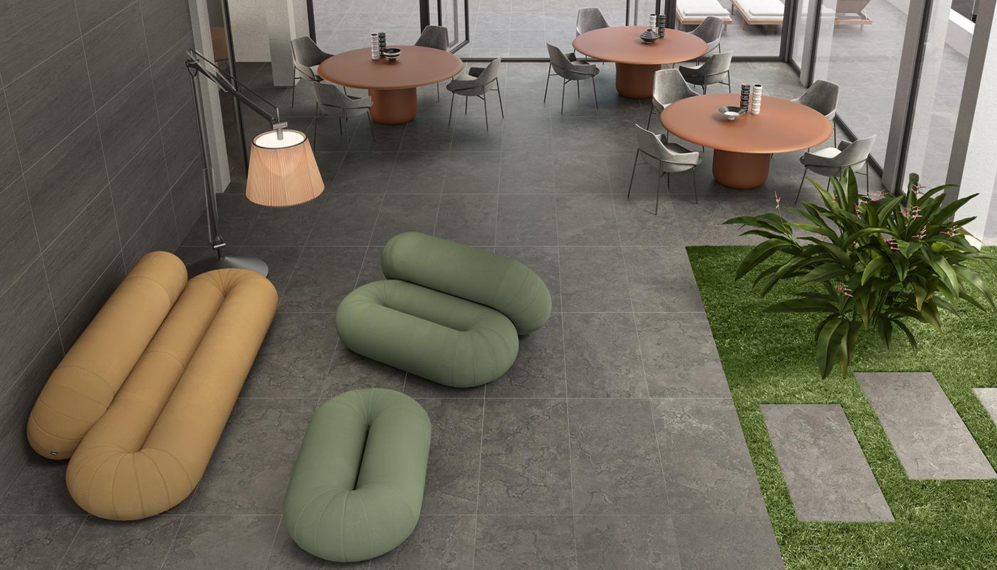 Gres Porcellanato Ergon Portland Stone Pietra Ristorante Anthracite Vein Cut,anthracite Cross Cut Immagine Gallery | Emilceramica Gres Porcellanato Ergon Portland Stone Pietra Ristorante Anthracite Vein Cut,anthracite Cross Cut Immagine Gallery | Emilceramica