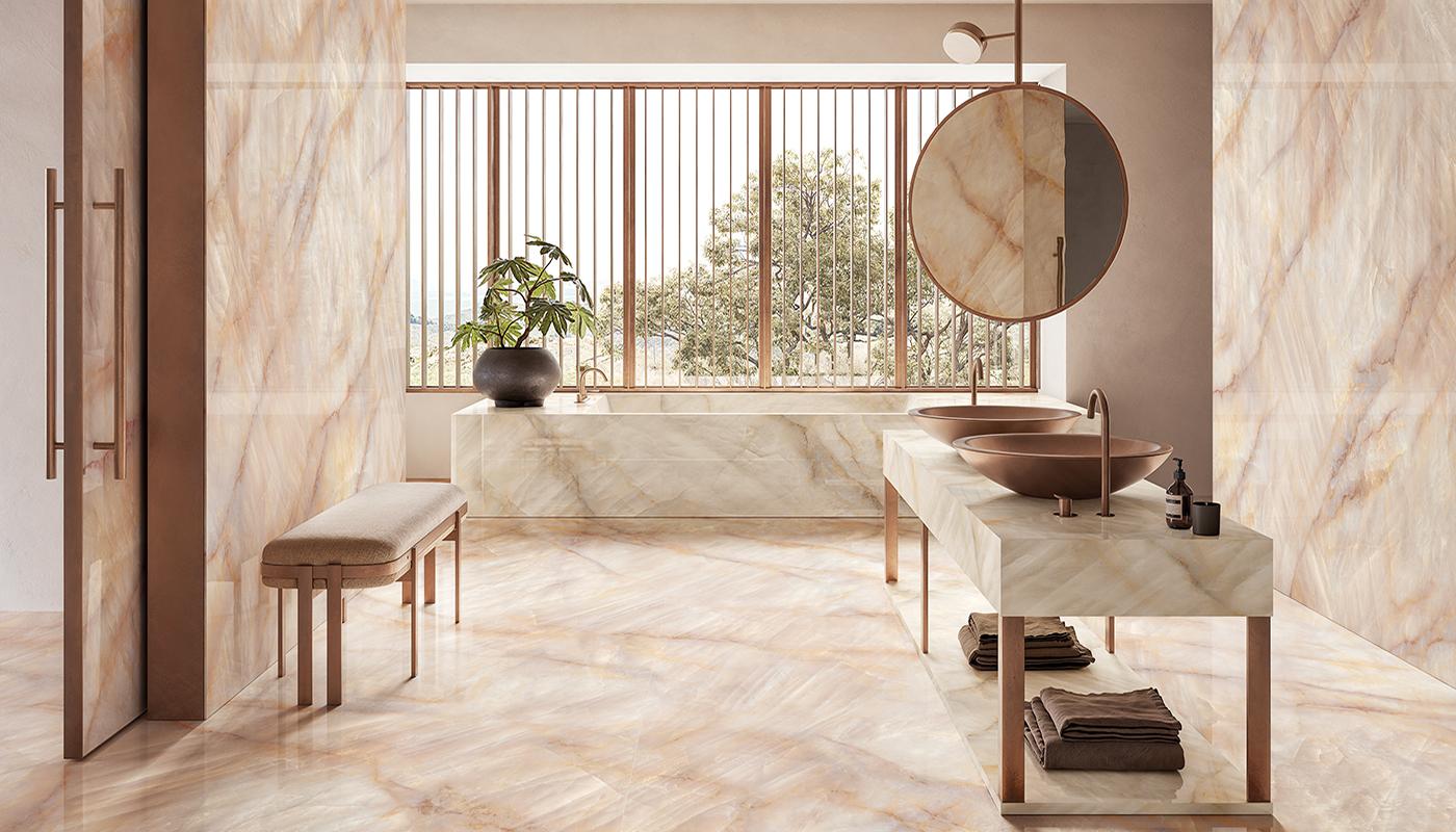 Gres Porcellanato Emil Tele Di Marmo Crystal Marmo Bagno Extra Ivory Extra,extra Pink Extra Immagine Gallery | Emilceramica Gres Porcellanato Emil Tele Di Marmo Crystal Marmo Bagno Extra Ivory Extra,extra Pink Extra Immagine Gallery | Emilceramica