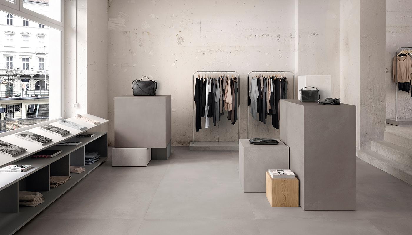 Gres Porcellanato Ergon Tr3nd Legno,cemento Negozio White Concrete,smoke Concrete,grey Concrete Immagine Gallery | Emilceramica Gres Porcellanato Ergon Tr3nd Legno,cemento Negozio White Concrete,smoke Concrete,grey Concrete Immagine Gallery | Emilceramica