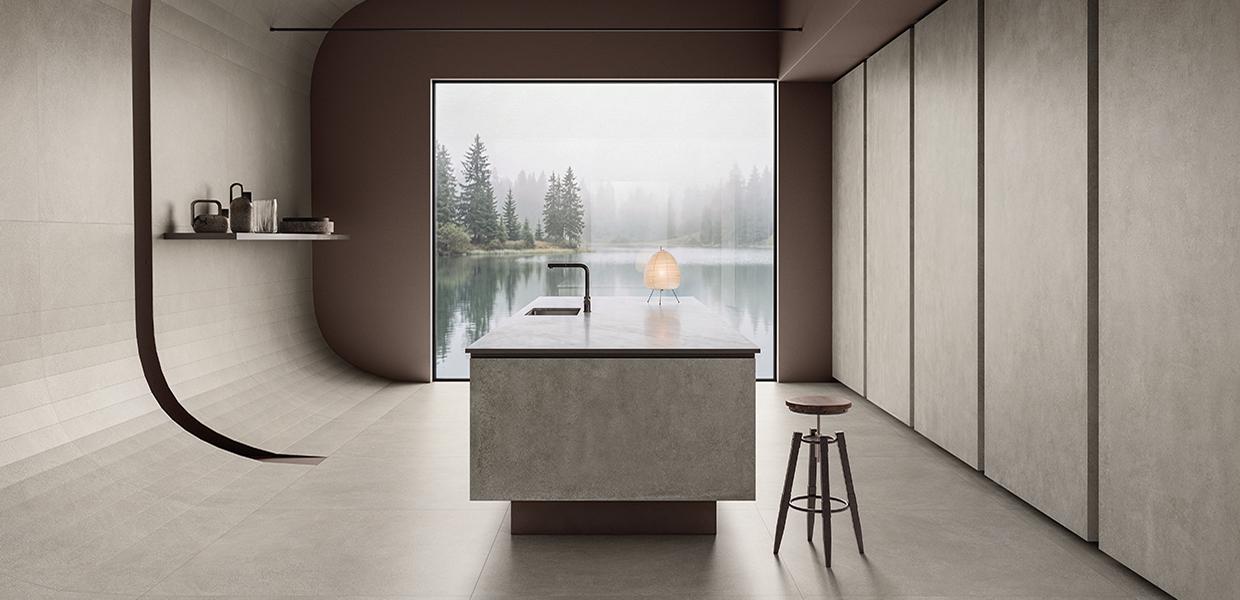 Gres Porcellanato Provenza Unique Concrete Cemento Cucina Grigio Cemento Colato,grigio Cemento Seminato Immagine Gallery | Emilceramica Gres Porcellanato Provenza Unique Concrete Cemento Cucina Grigio Cemento Colato,grigio Cemento Seminato Immagine Gallery | Emilceramica